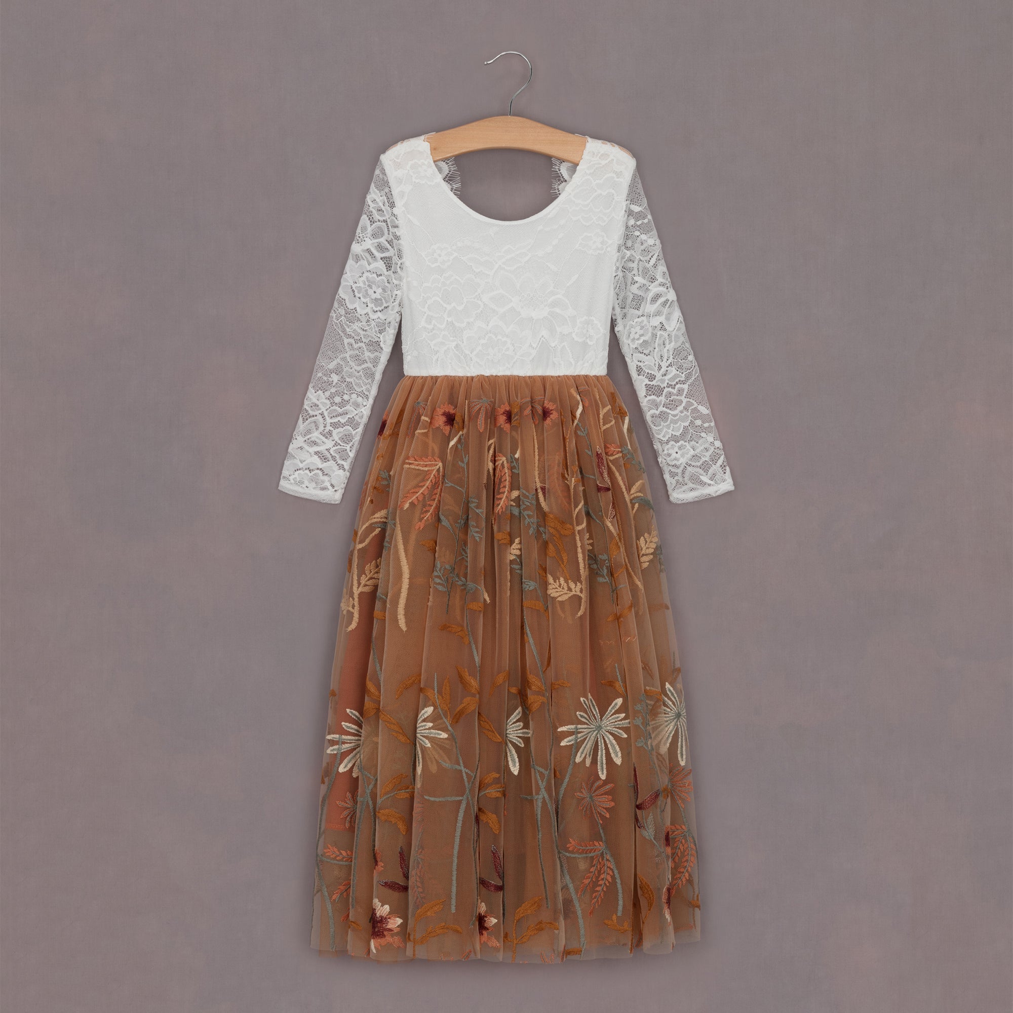 Beautiful autumnal flower girl dress