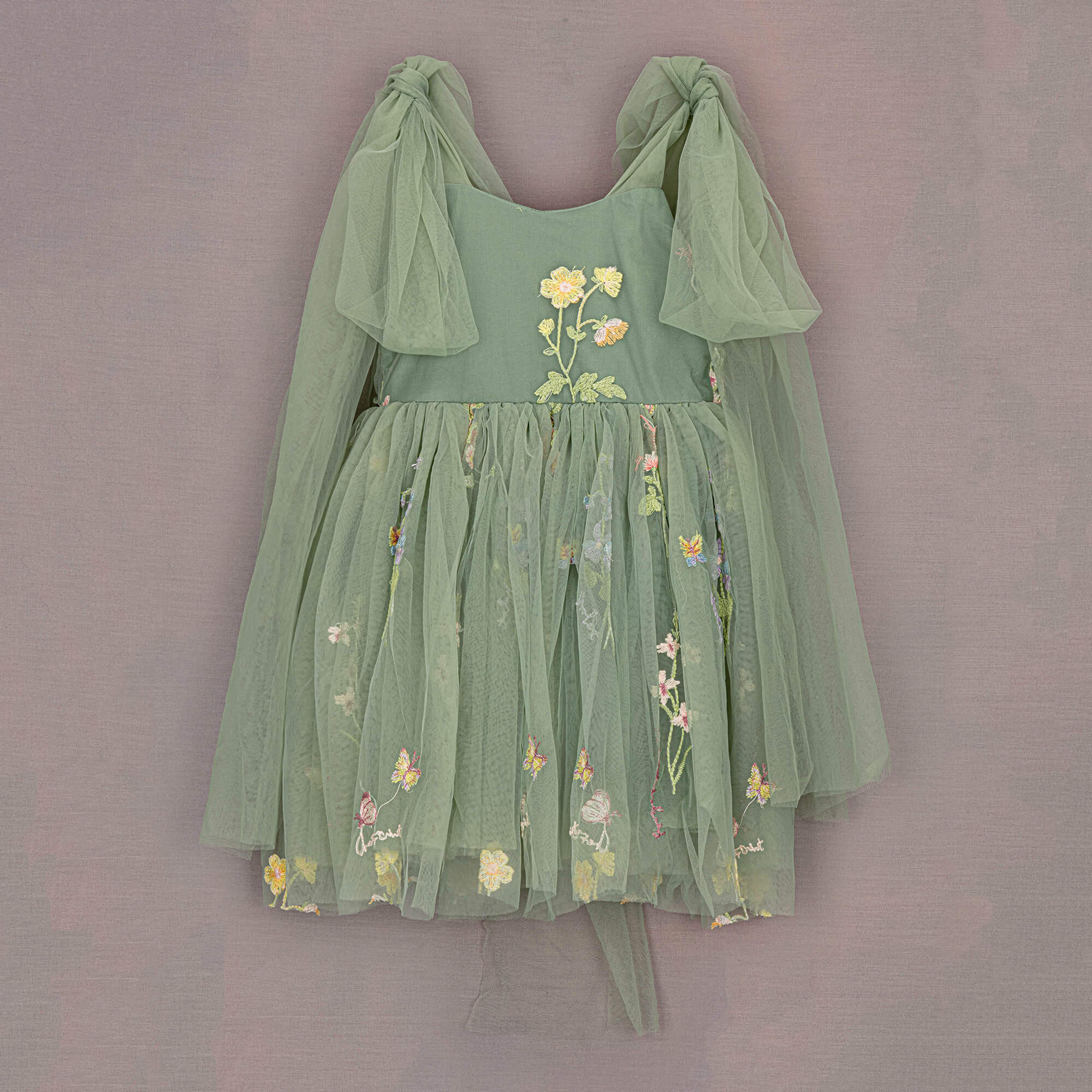 Sage Green Embroidery Dress