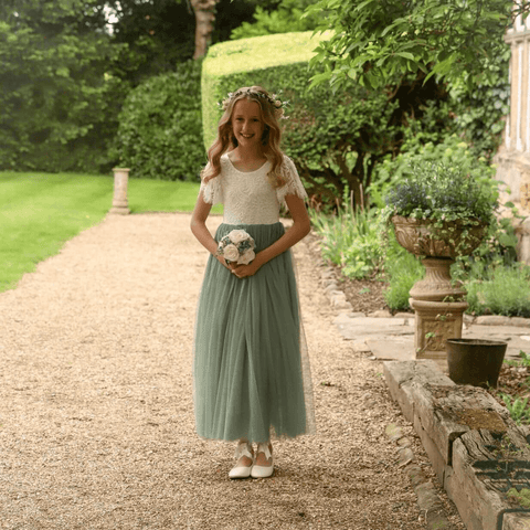 Bohemian Flutter Dress - Sage Green