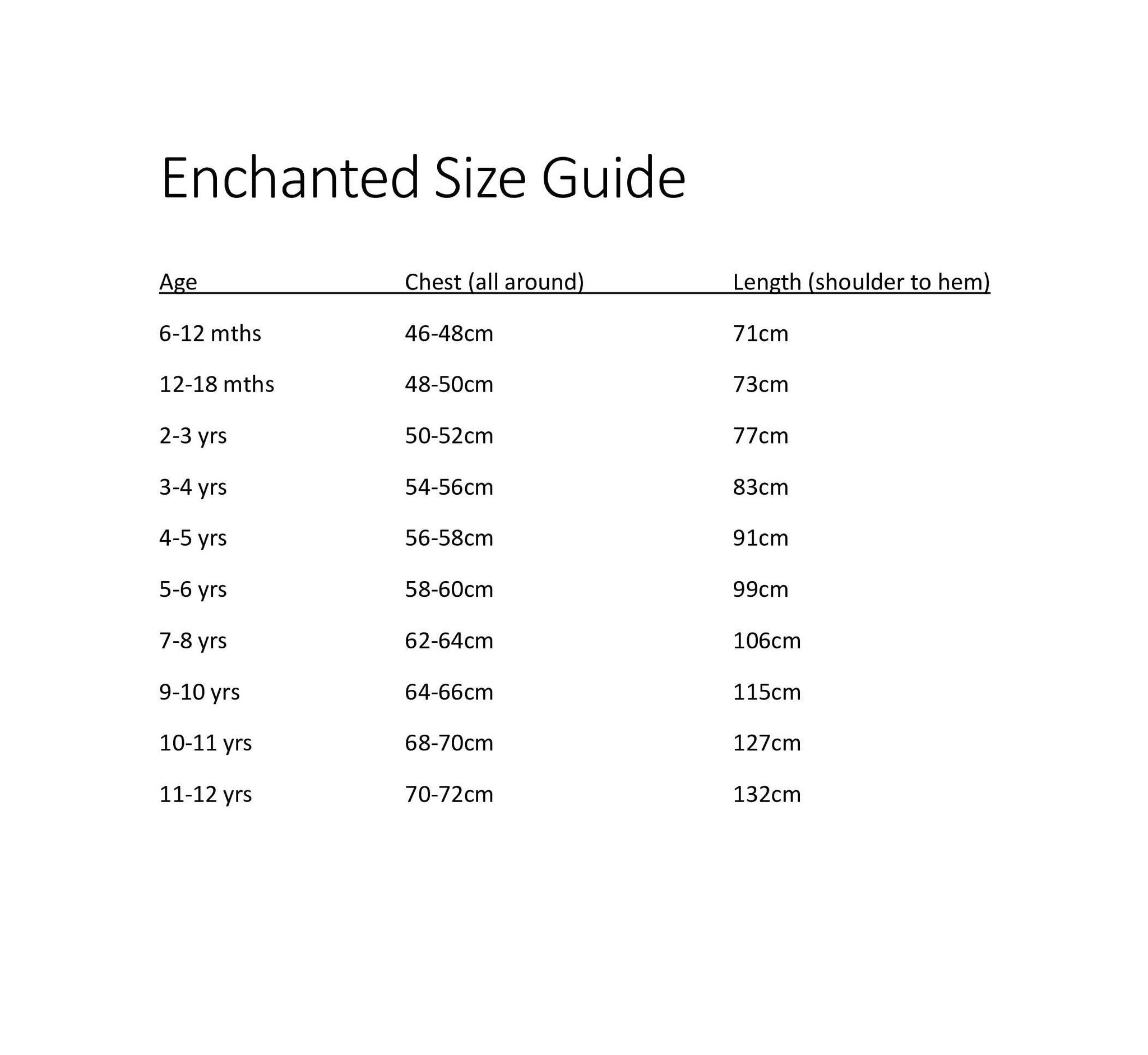 size guide