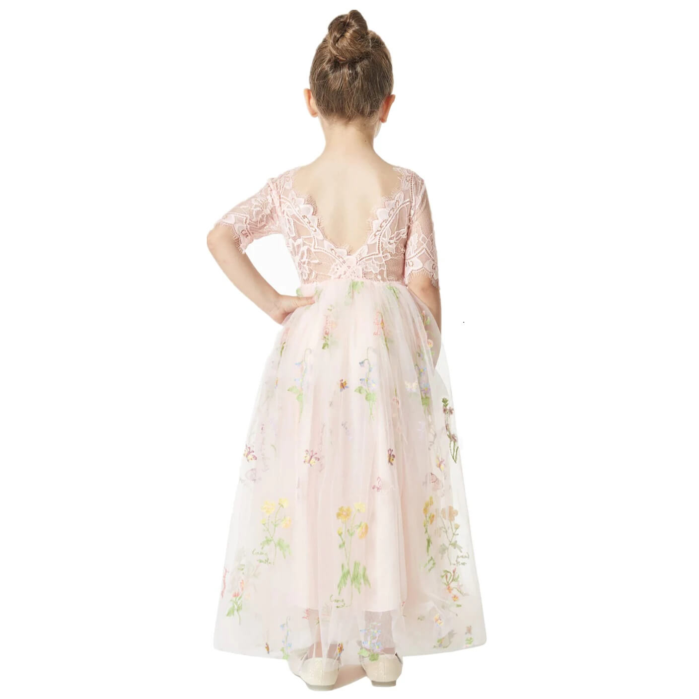 bank of  pretty Embroidered Soft Pink dress