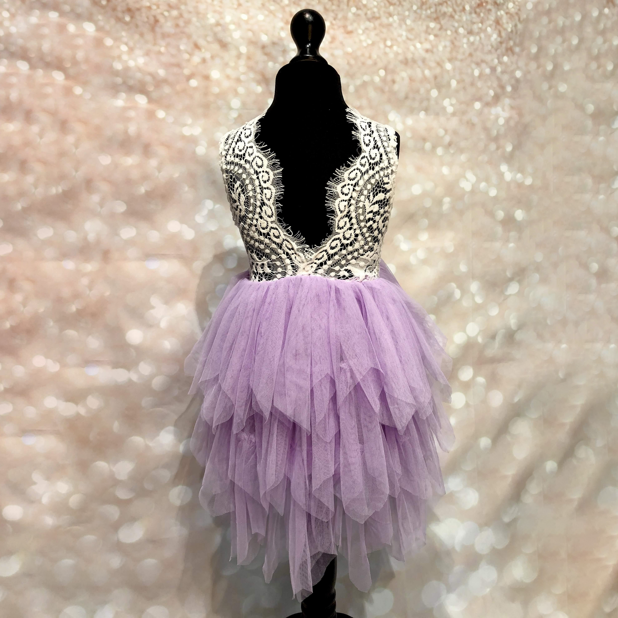 Boho Dreams Dress - Lilac Applique - UK Flower Girl Boutique 