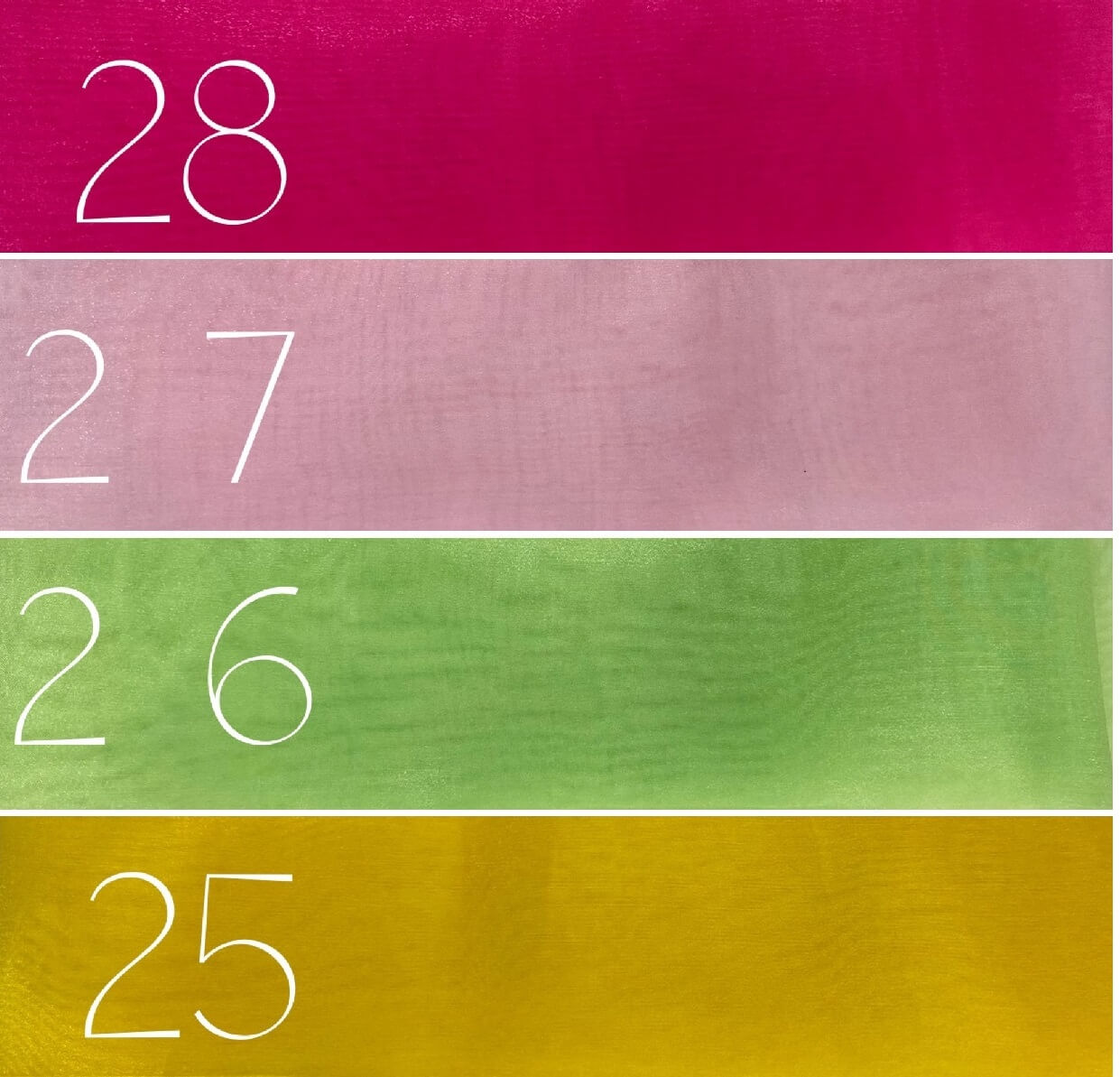 Organza Colour chart 4