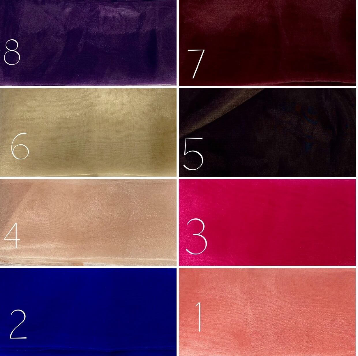 Organza Colour Chart 2